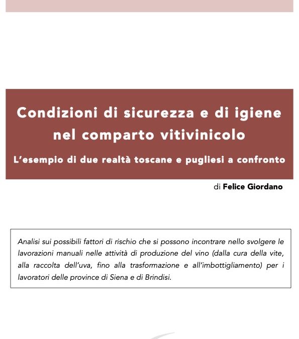 Condizioni di sicurezza e di igiene nel comparto vitivinicolo