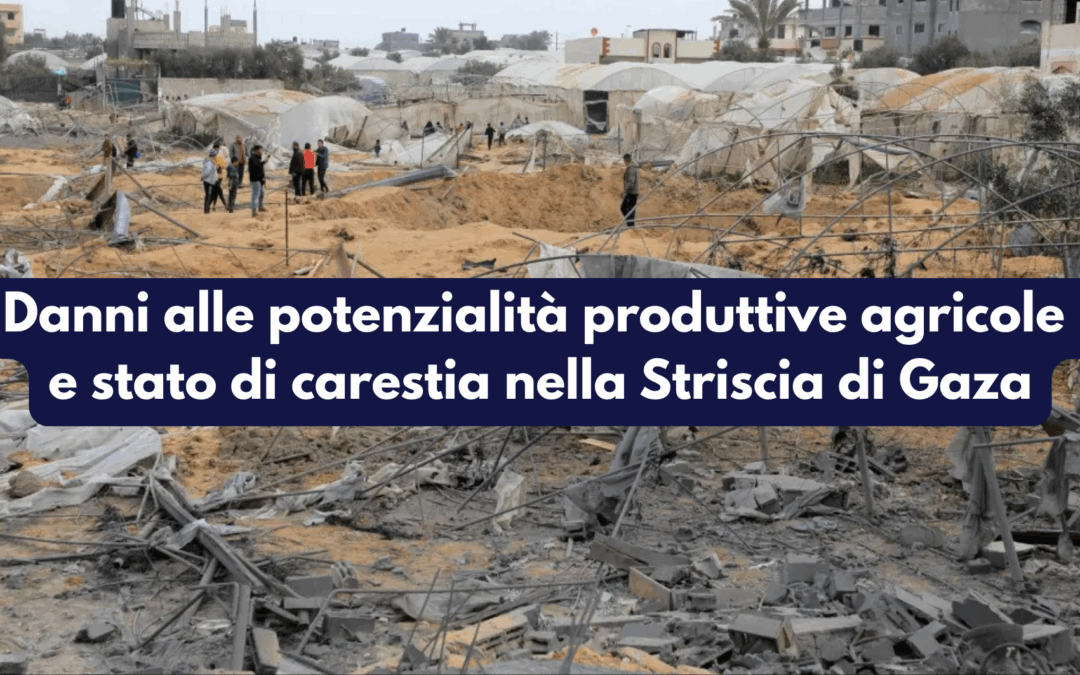 Nota su Danni alle potenzialità produttive agricole e stato di carestia nella Striscia di Gaza