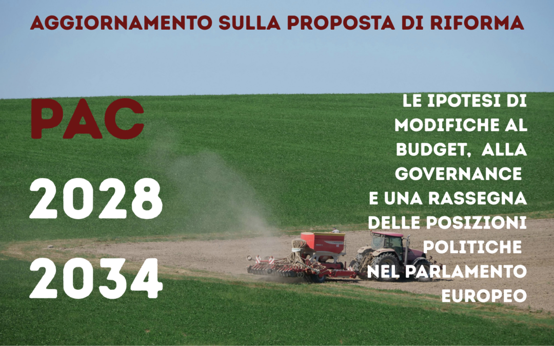 Nota su Aggiornamento sulla proposta di riforma PAC 2028-2034 – le ipotesi di modifiche al budget e alla governance e una rassegna delle posizioni politiche nel Parlamento europeo