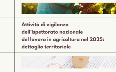 Bollettino – Attività di vigilanza dell’ispettorato nazionale del lavoro in agricoltura nel 2025: dettaglio territoriale.